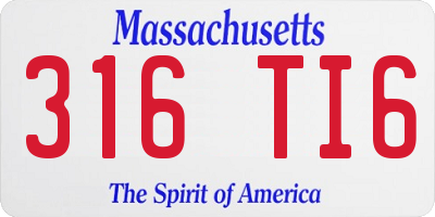 MA license plate 316TI6