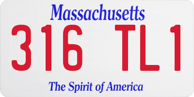 MA license plate 316TL1