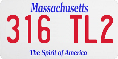 MA license plate 316TL2