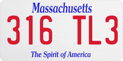 MA license plate 316TL3
