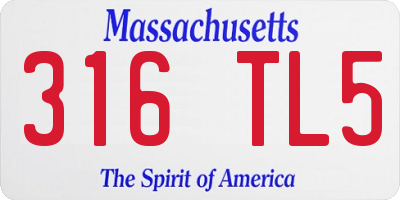MA license plate 316TL5