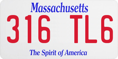 MA license plate 316TL6