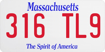 MA license plate 316TL9