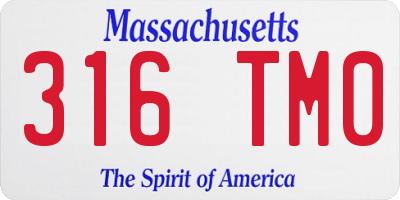 MA license plate 316TM0