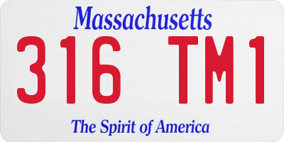 MA license plate 316TM1