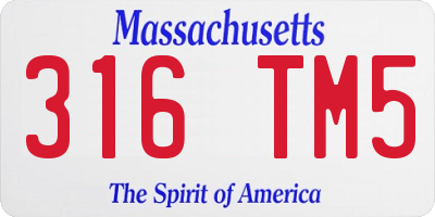 MA license plate 316TM5