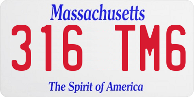 MA license plate 316TM6