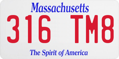 MA license plate 316TM8