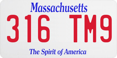 MA license plate 316TM9