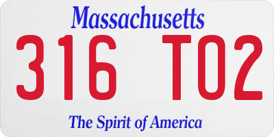 MA license plate 316TO2