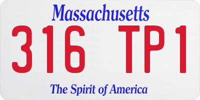 MA license plate 316TP1