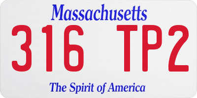 MA license plate 316TP2
