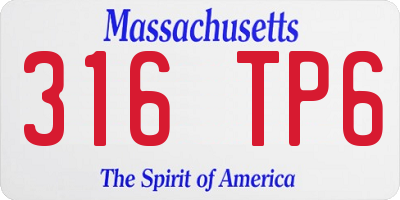 MA license plate 316TP6