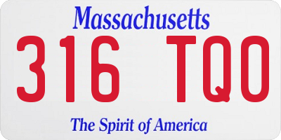 MA license plate 316TQ0