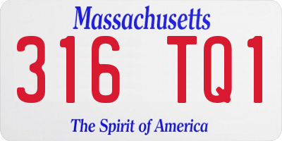 MA license plate 316TQ1