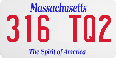 MA license plate 316TQ2