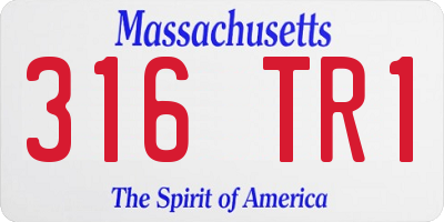 MA license plate 316TR1