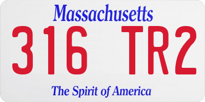 MA license plate 316TR2