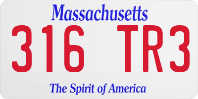 MA license plate 316TR3