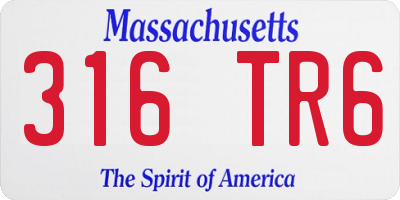 MA license plate 316TR6
