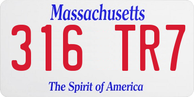 MA license plate 316TR7