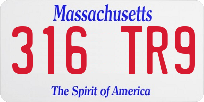 MA license plate 316TR9