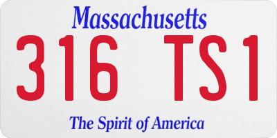 MA license plate 316TS1