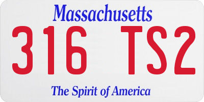 MA license plate 316TS2