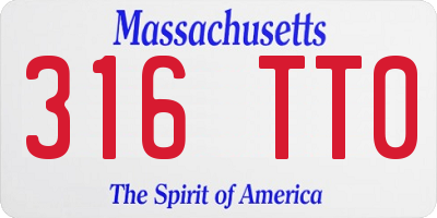 MA license plate 316TT0