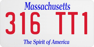 MA license plate 316TT1