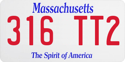 MA license plate 316TT2