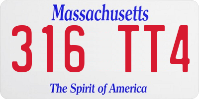 MA license plate 316TT4