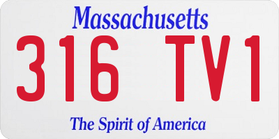 MA license plate 316TV1
