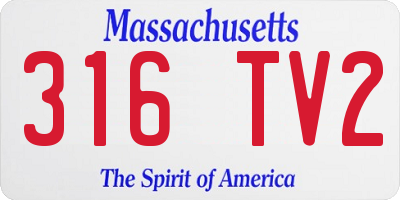 MA license plate 316TV2