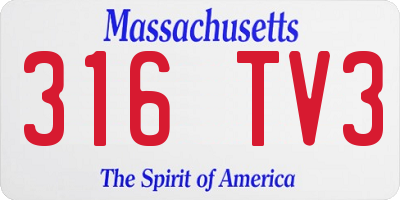 MA license plate 316TV3
