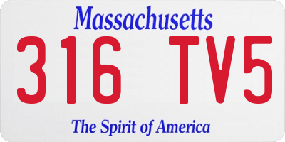 MA license plate 316TV5
