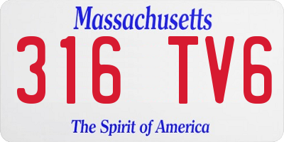 MA license plate 316TV6