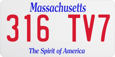 MA license plate 316TV7
