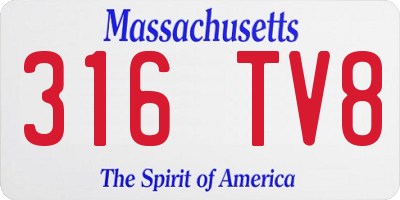 MA license plate 316TV8