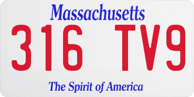 MA license plate 316TV9