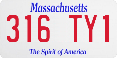 MA license plate 316TY1