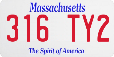 MA license plate 316TY2