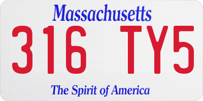 MA license plate 316TY5