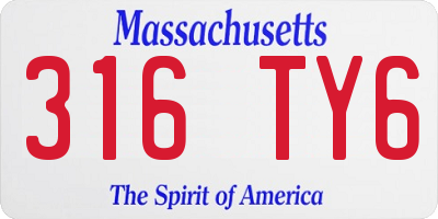 MA license plate 316TY6