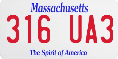 MA license plate 316UA3