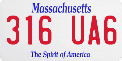 MA license plate 316UA6