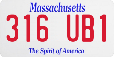 MA license plate 316UB1