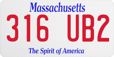 MA license plate 316UB2