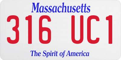 MA license plate 316UC1