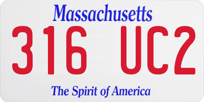 MA license plate 316UC2